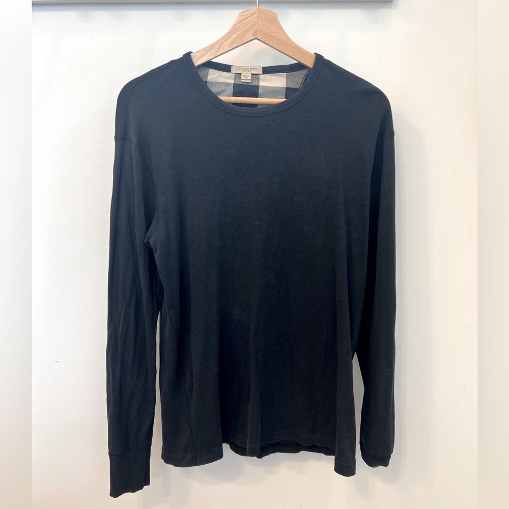 Very good used condition men’s black Burberry long sleeve shirt